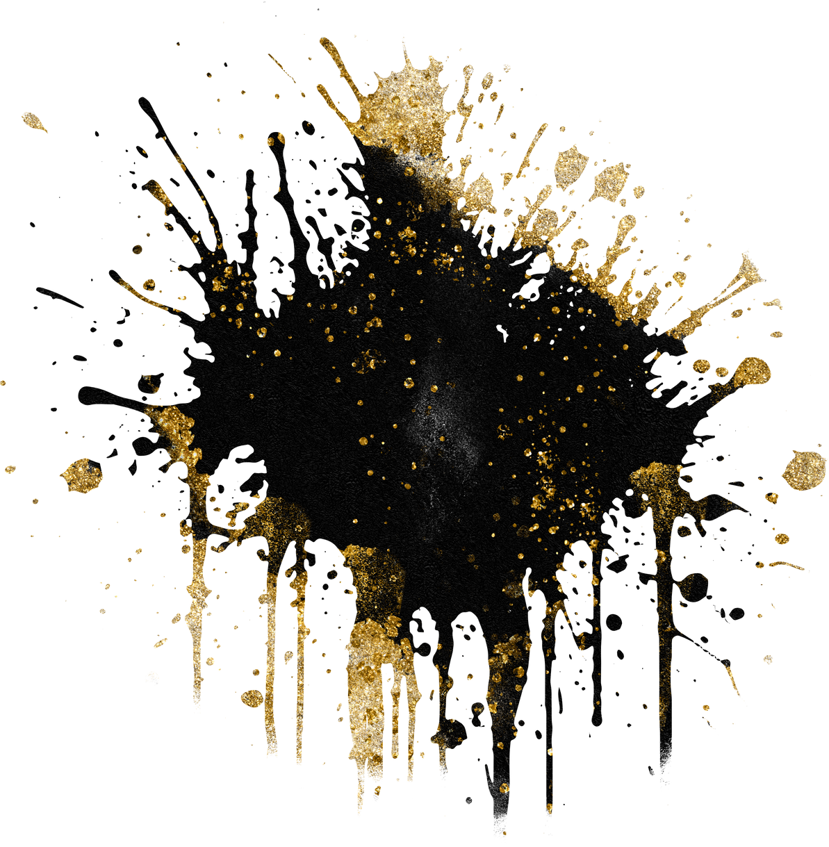 Black and Gold Splash with Glitter