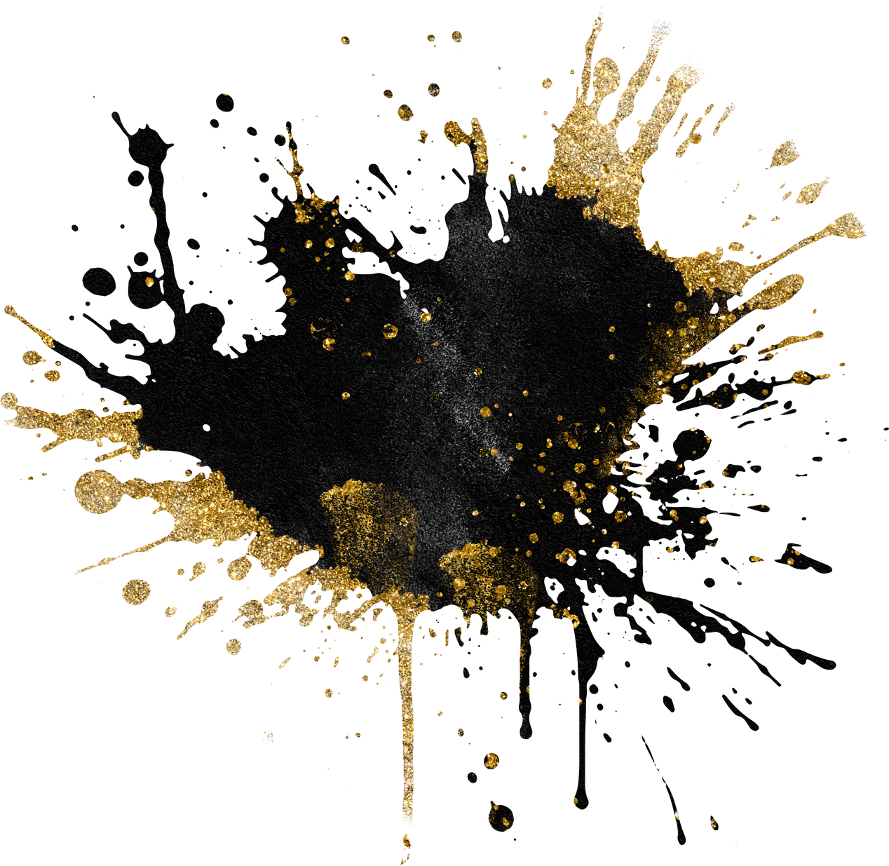 Black and Gold Splash with Glitter